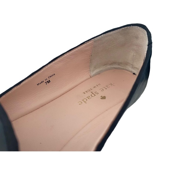 Kate Spade New York Sutton Loafers Flats 7M Black Classic Gold Button Accents - Picture 6 of 8